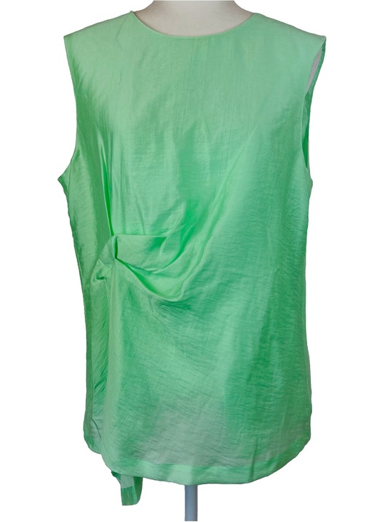 COS Tops - COS Women's Green Sleeveless Drape Knot Top Zip Back Usha Doshi Collab Size 14